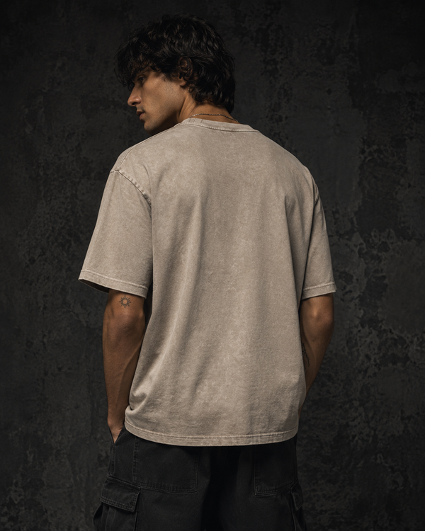 Fractured Hollow — Stone-Washed Oversized Tee