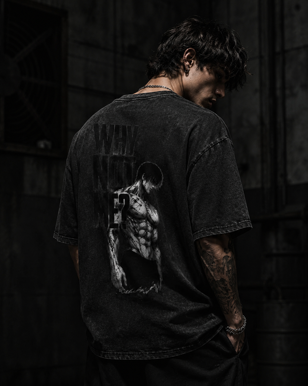 Why Not Me? — Washed Oversized Graphic Tee