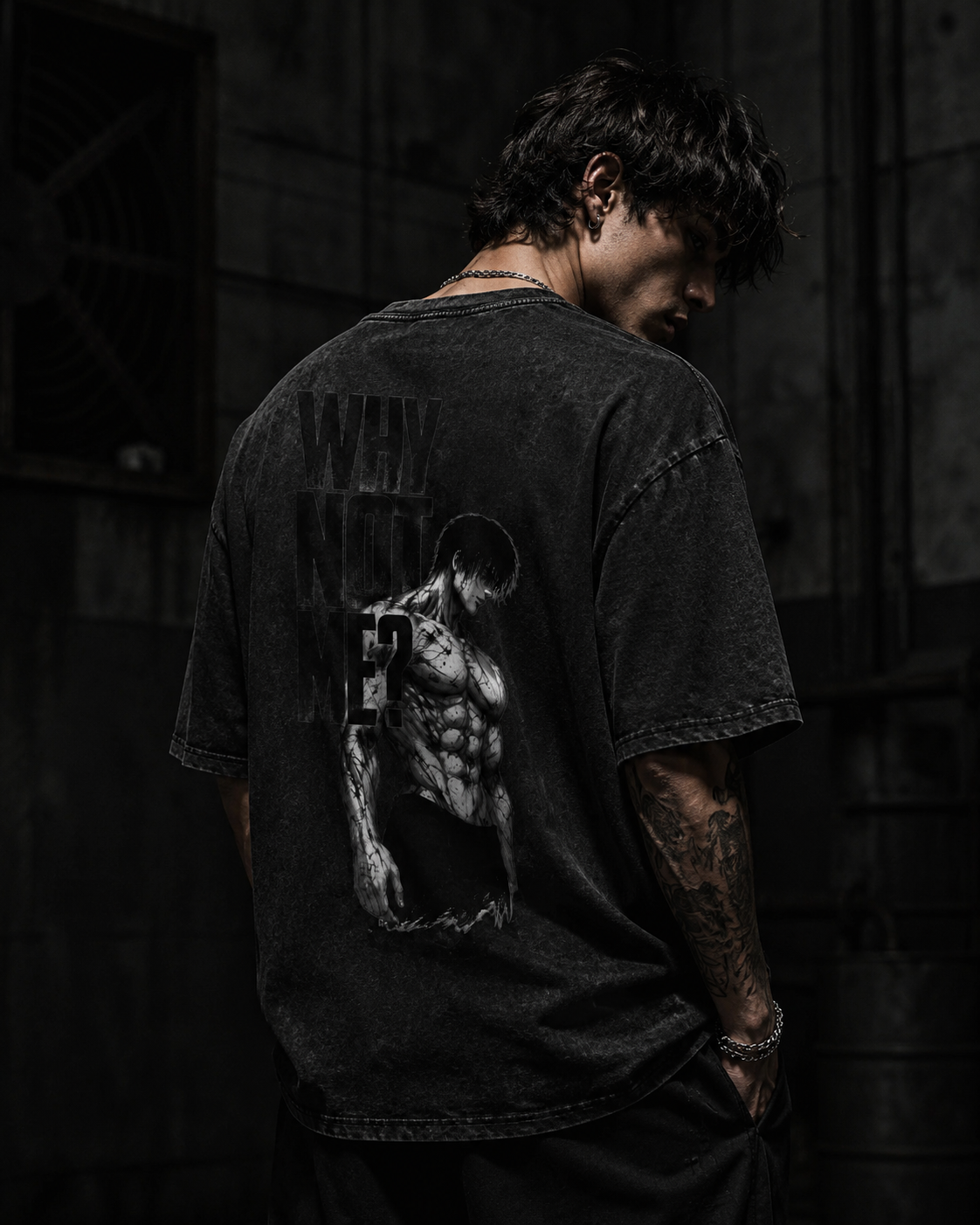 Why Not Me? — Washed Oversized Graphic Tee