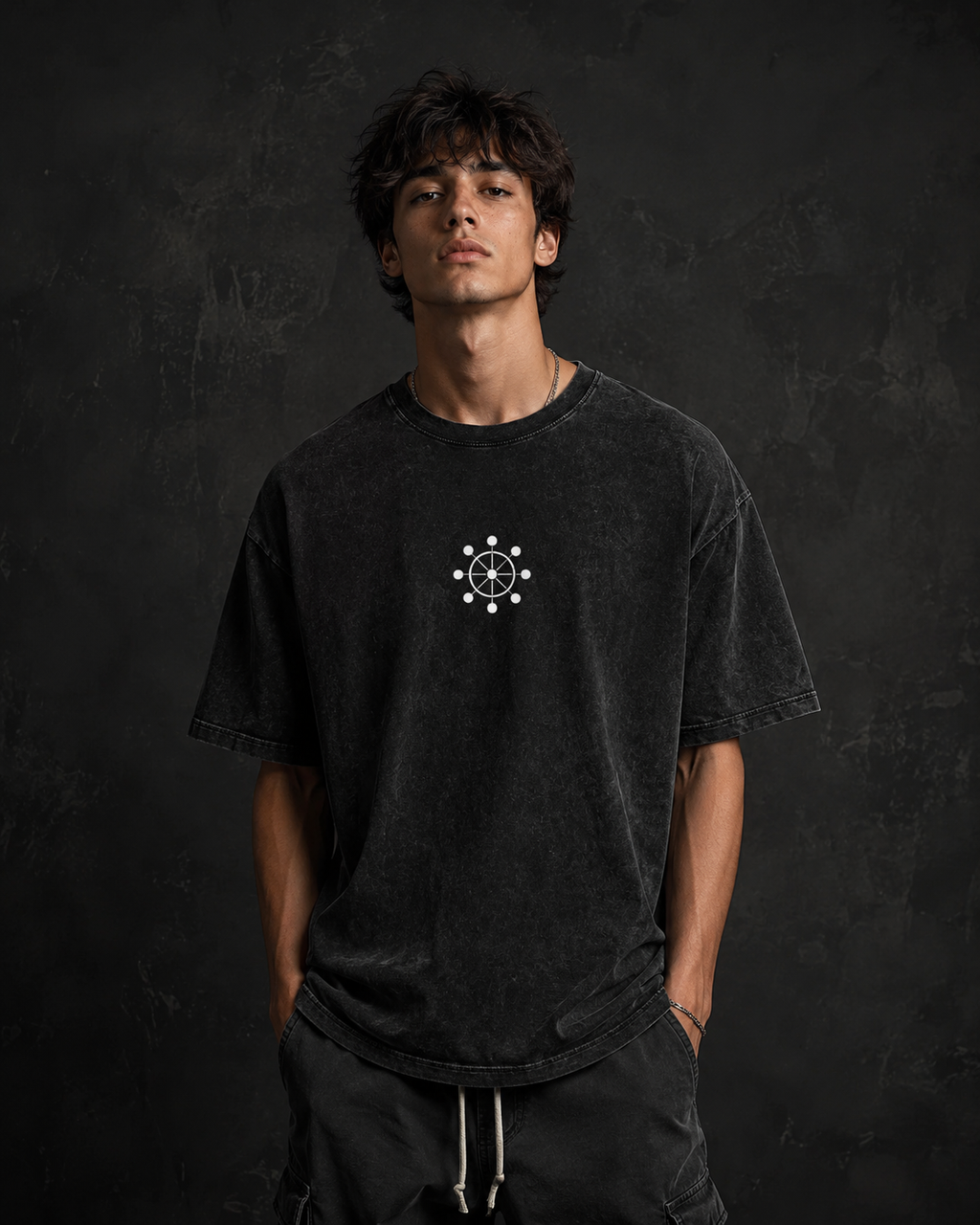 Divine General of Adaptation — Snow-Washed Oversized Tee