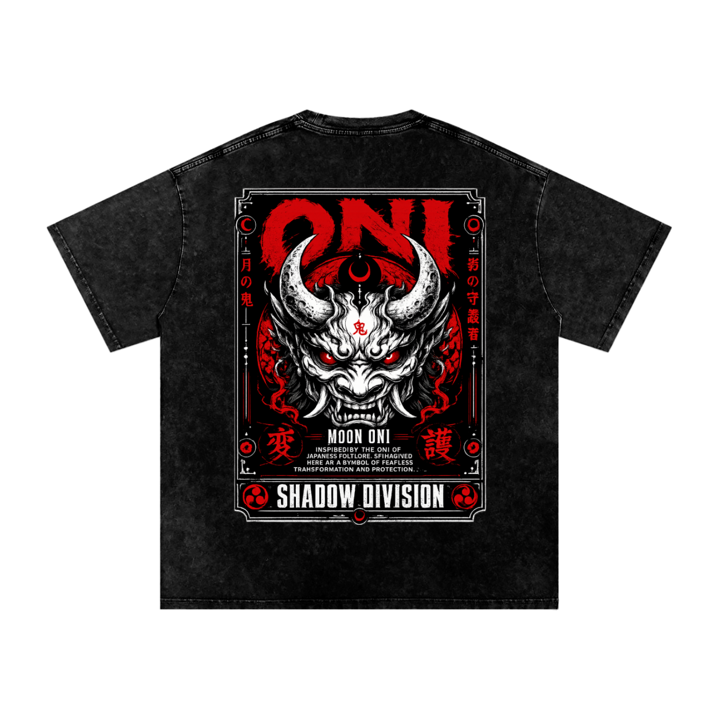 Moon Oni Shadow Division Washed Oversized Tee