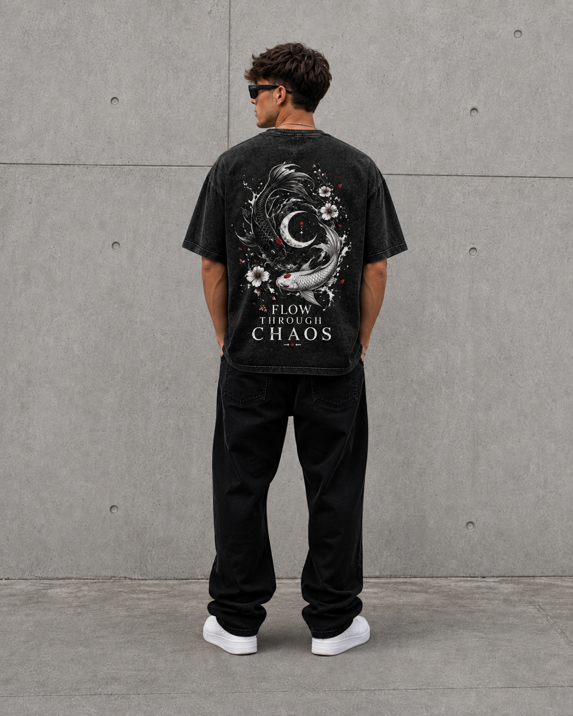 Flow Through Chaos Washed Oversized Tee