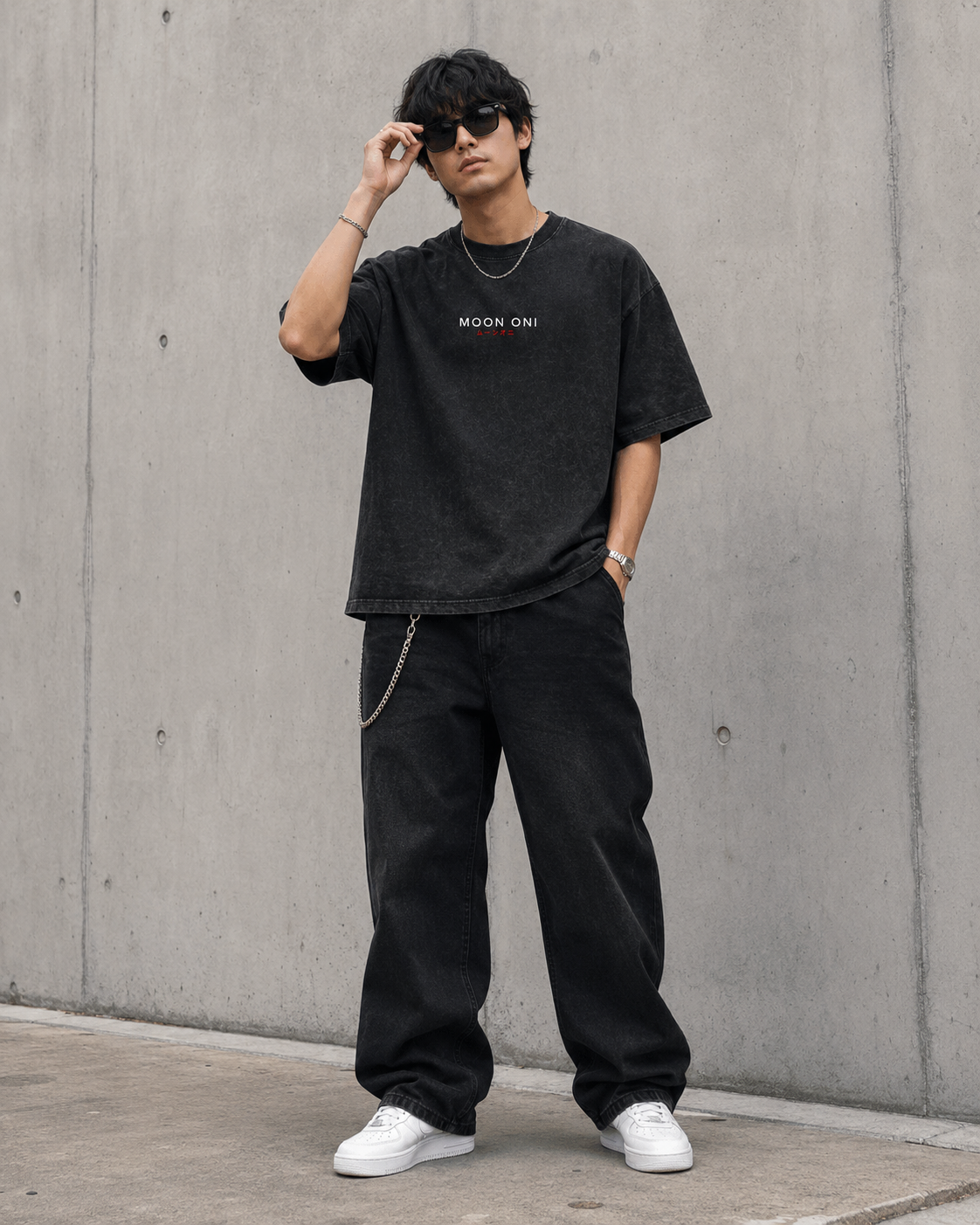 Moon Oni Shadow Division Washed Oversized Tee
