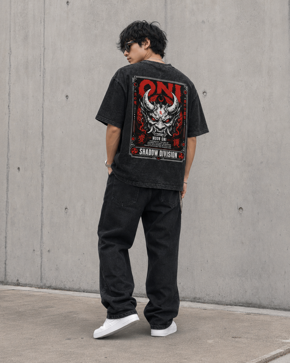 Moon Oni Shadow Division Washed Oversized Tee