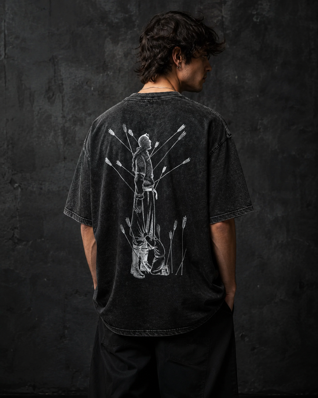 No Enemies — Washed Oversized Graphic Tee