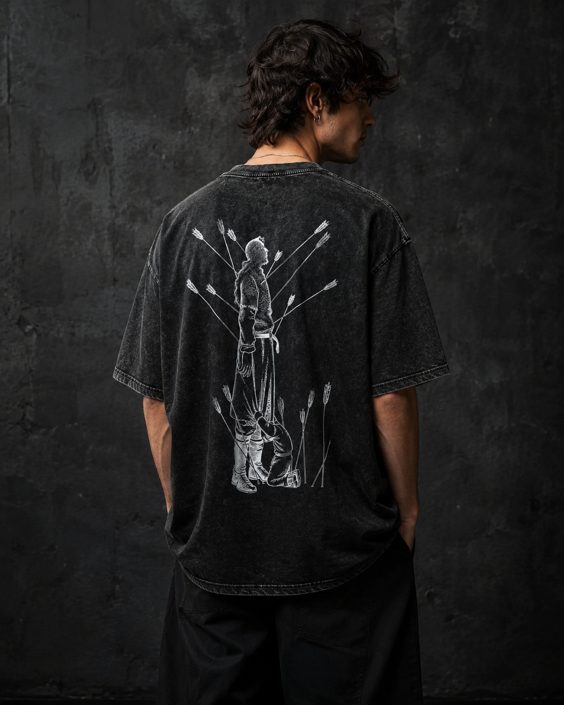 No Enemies — Washed Oversized Graphic Tee