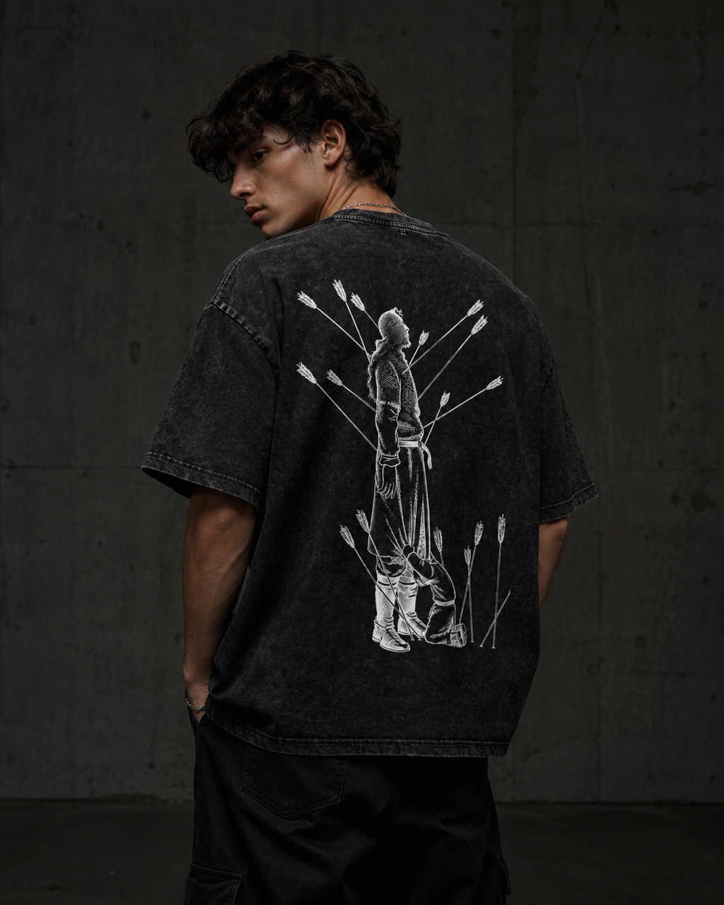 No Enemies — Washed Oversized Graphic Tee
