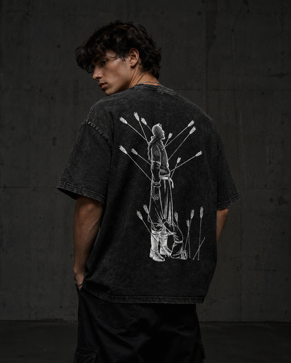 No Enemies — Washed Oversized Graphic Tee