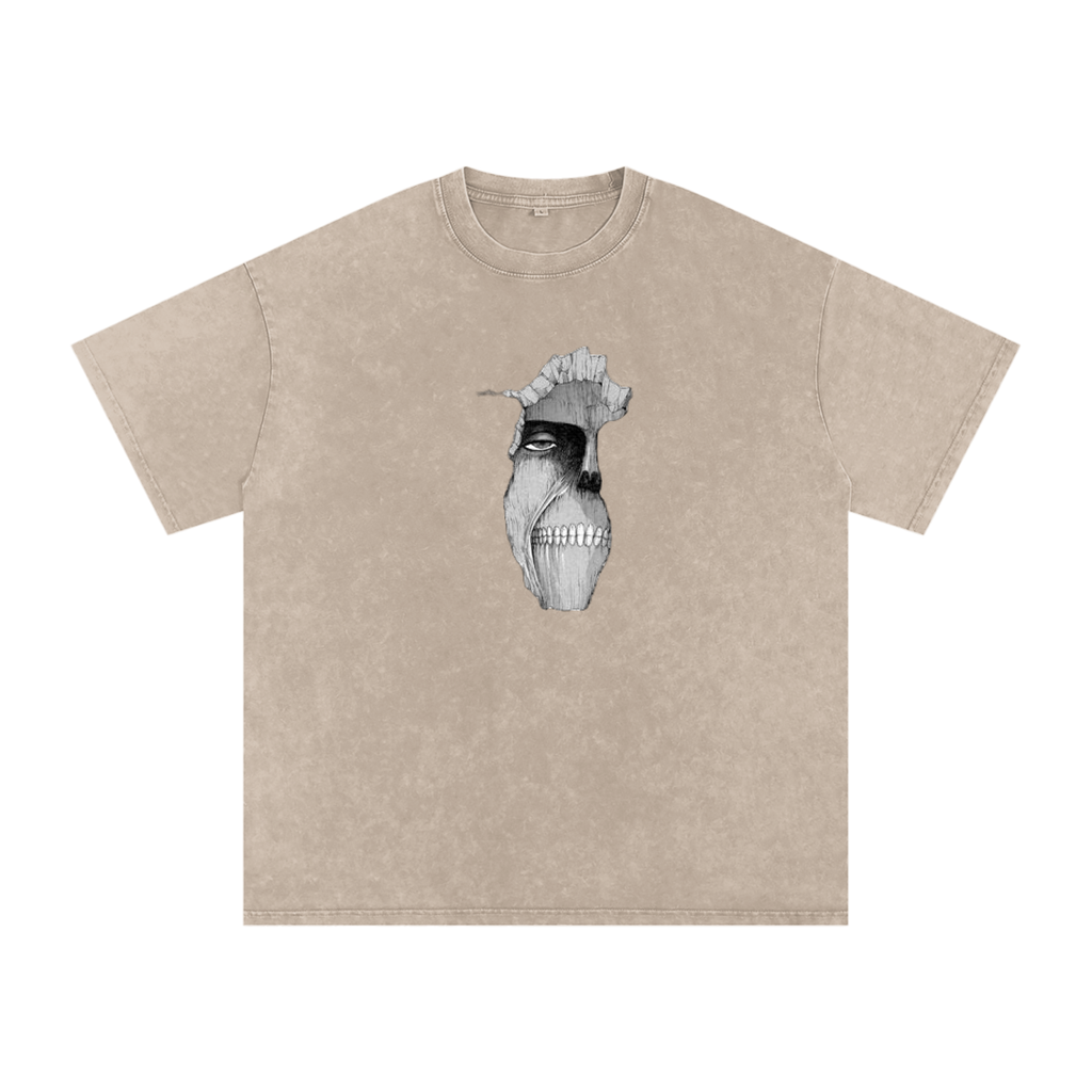 Fractured Hollow — Stone-Washed Oversized Tee