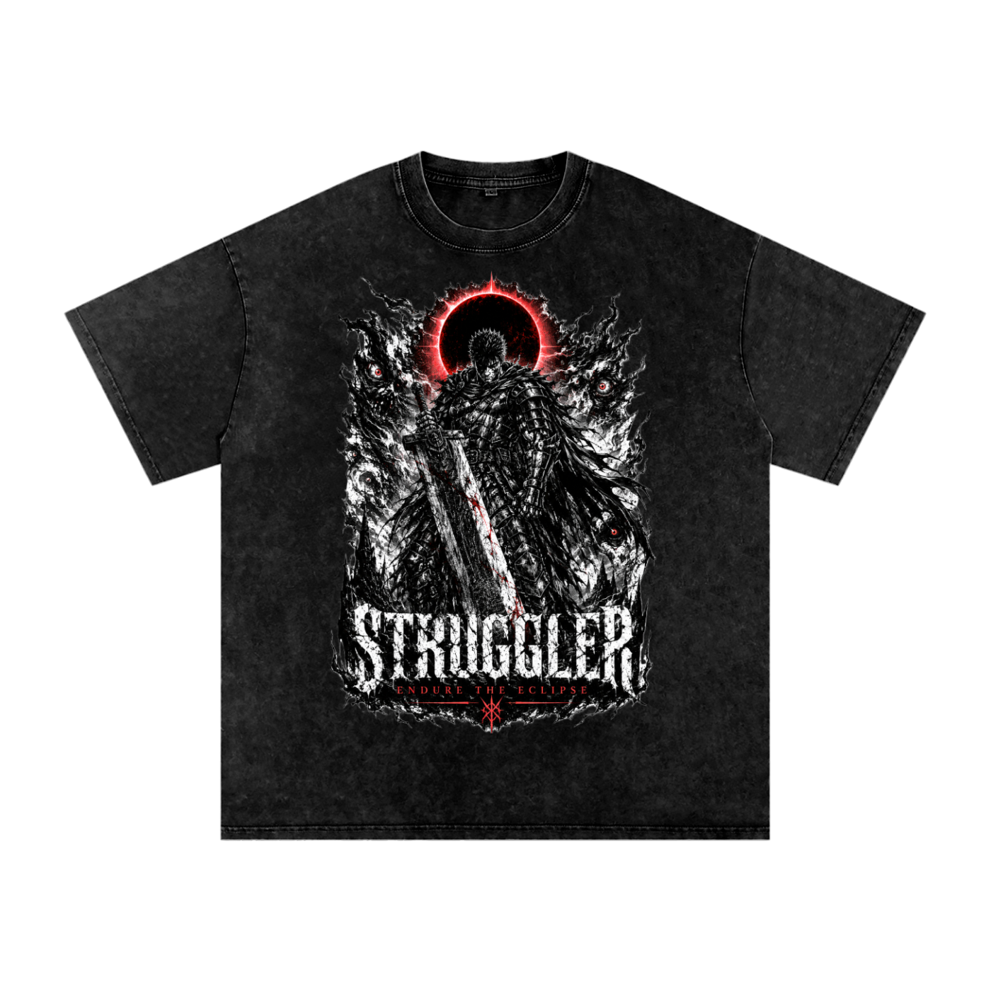 The Struggler — Snow-Washed Oversized Graphic Tee